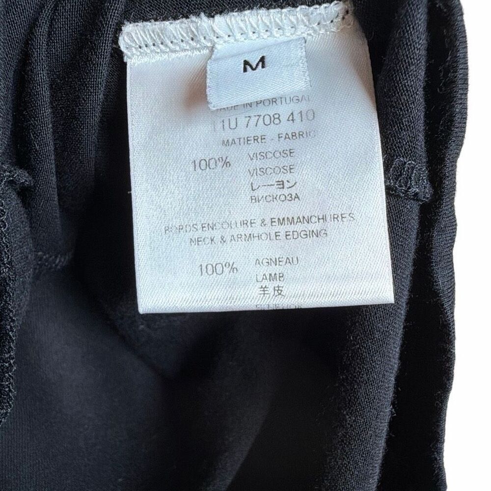 Givenchy Black Sleeveless Pleated Front Viscose Tunic Top Lambskin Trim Size M ( - Picture 11 of 13
